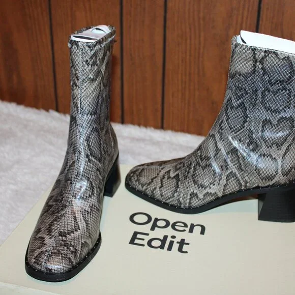 Open Edit "GIAH" Snake print short boots Sz 7 and Sz 8 avail. - Picture 2 of 12